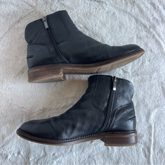 Franco Sarto Gently  worn black leather booties! Women size 7.0 - Picture 7 of 12